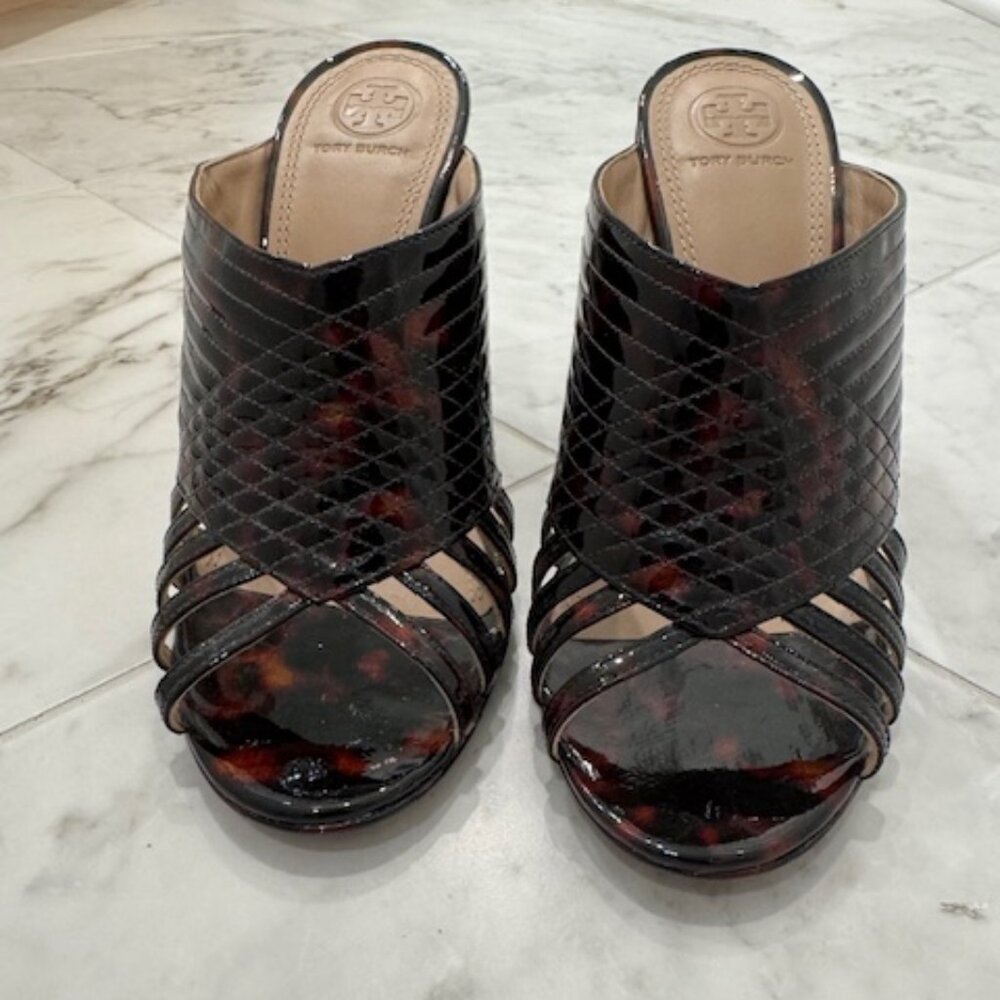 Tory Burch Tortoise Shell Brida Heel Mule Pump